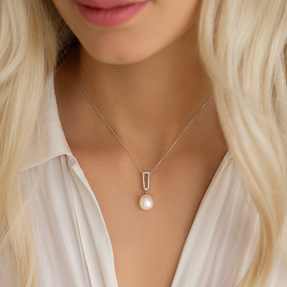 Přívěsok s perlou a diamantmi Lady Ocean