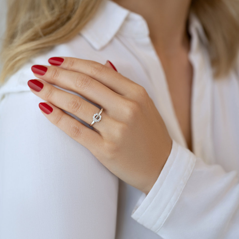 Prsteň s diamantmi Charming Circle