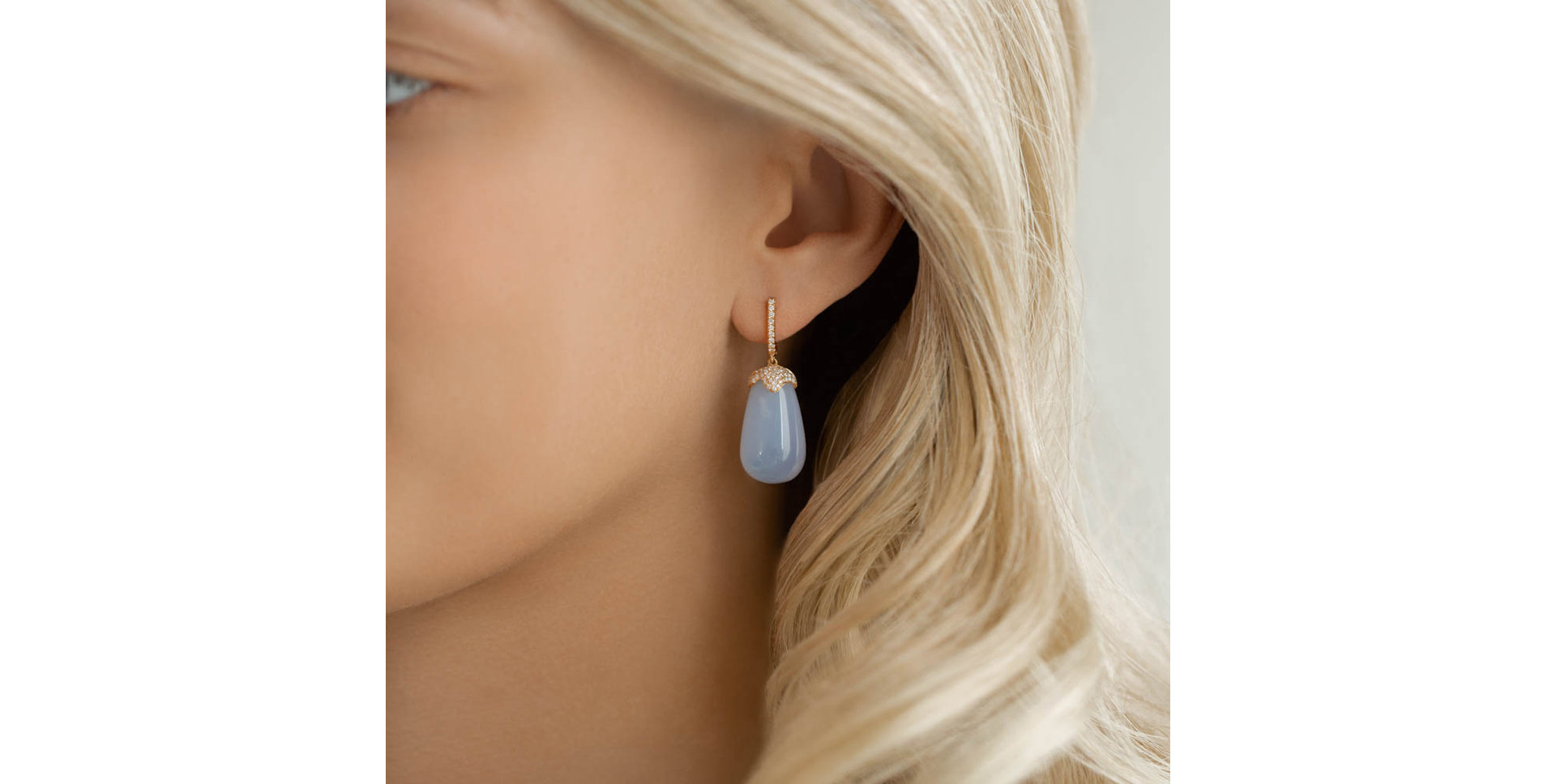 Náušnice s chalcedonom a diamantmi Soraya