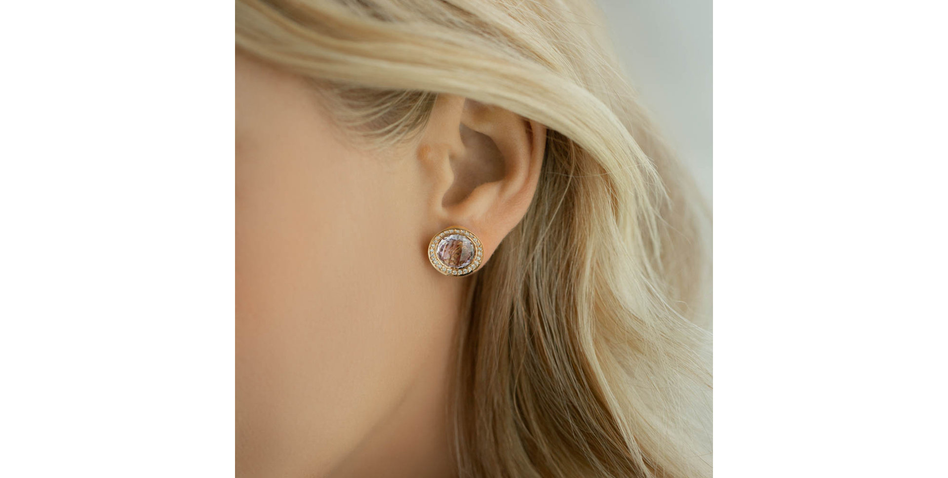 Náušnice s ametystom a diamantmi Monde