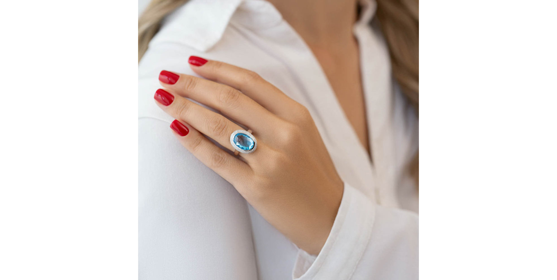 Prsteň s quartzom a diamantmi Emory