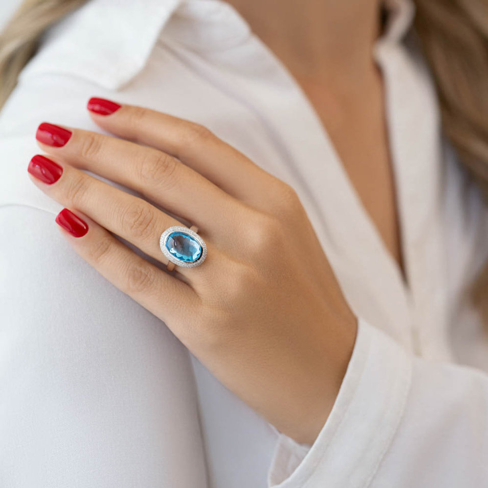 Prsteň s topásom a diamantmi Emory