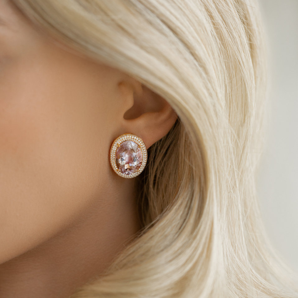 Náušnice s ametystom diamantmi Fantasy Majesty