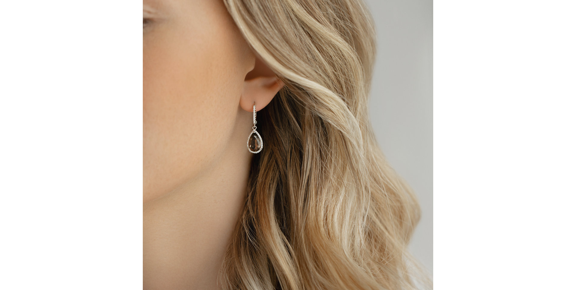 Náušnice s quartzom a diamantmi Maryam