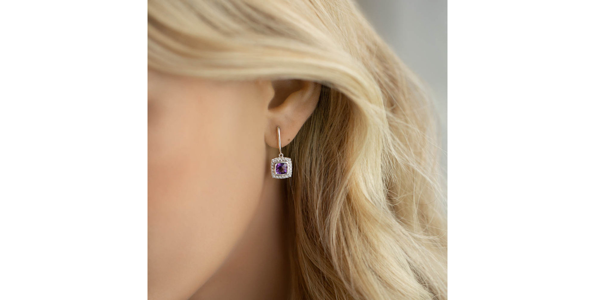 Náušnice s quartzom a diamantmi Morcant