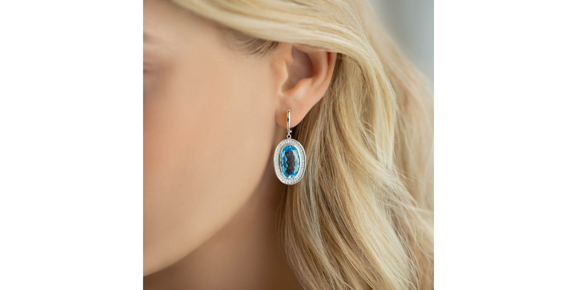 Náušnice s topásom a diamantmi Melissa