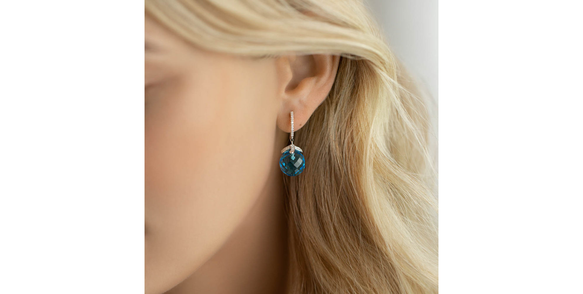 Náušnice s topásom a diamantmi Vereesa