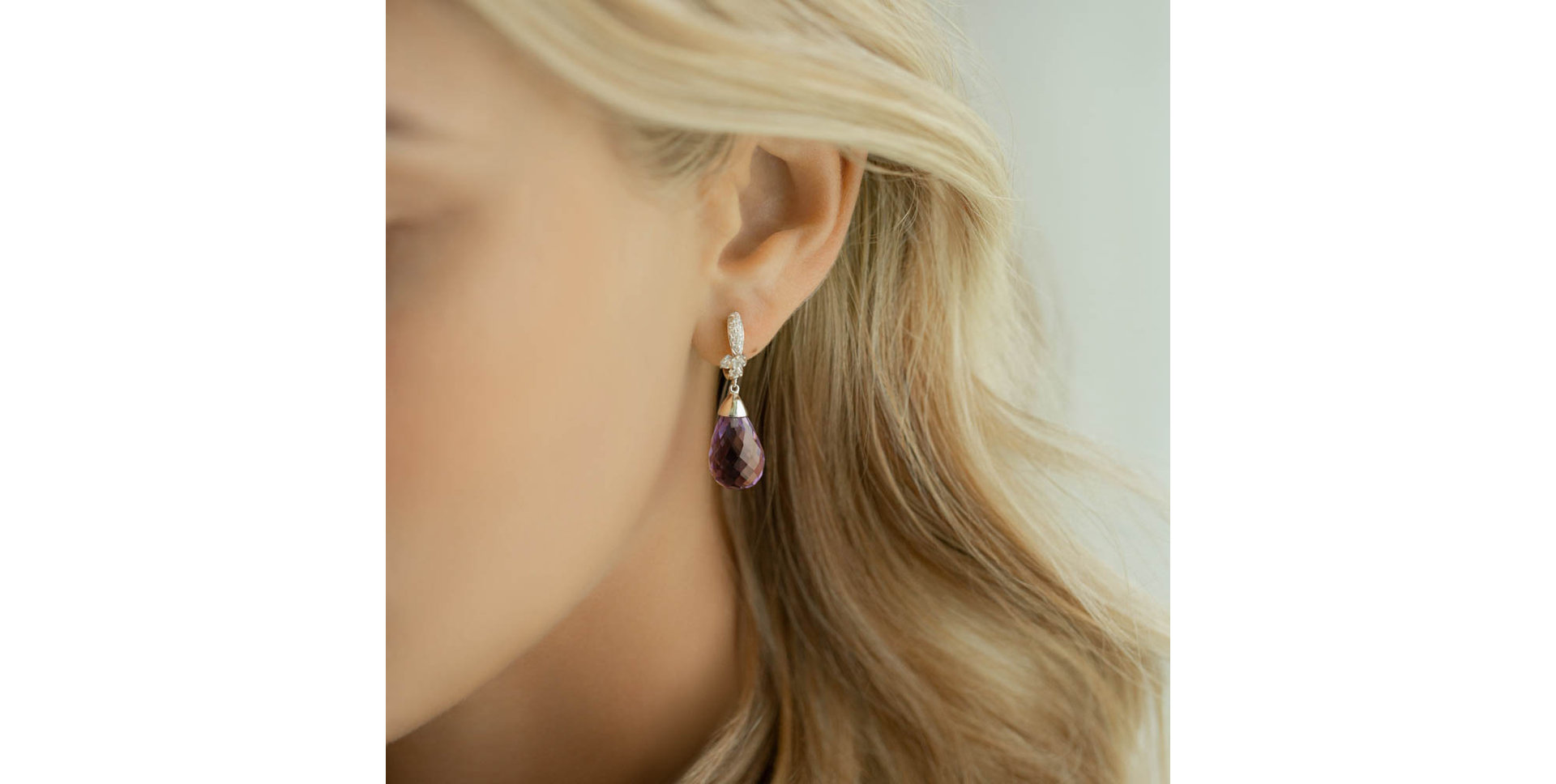 Náušnice s topásom a diamantmi Nena