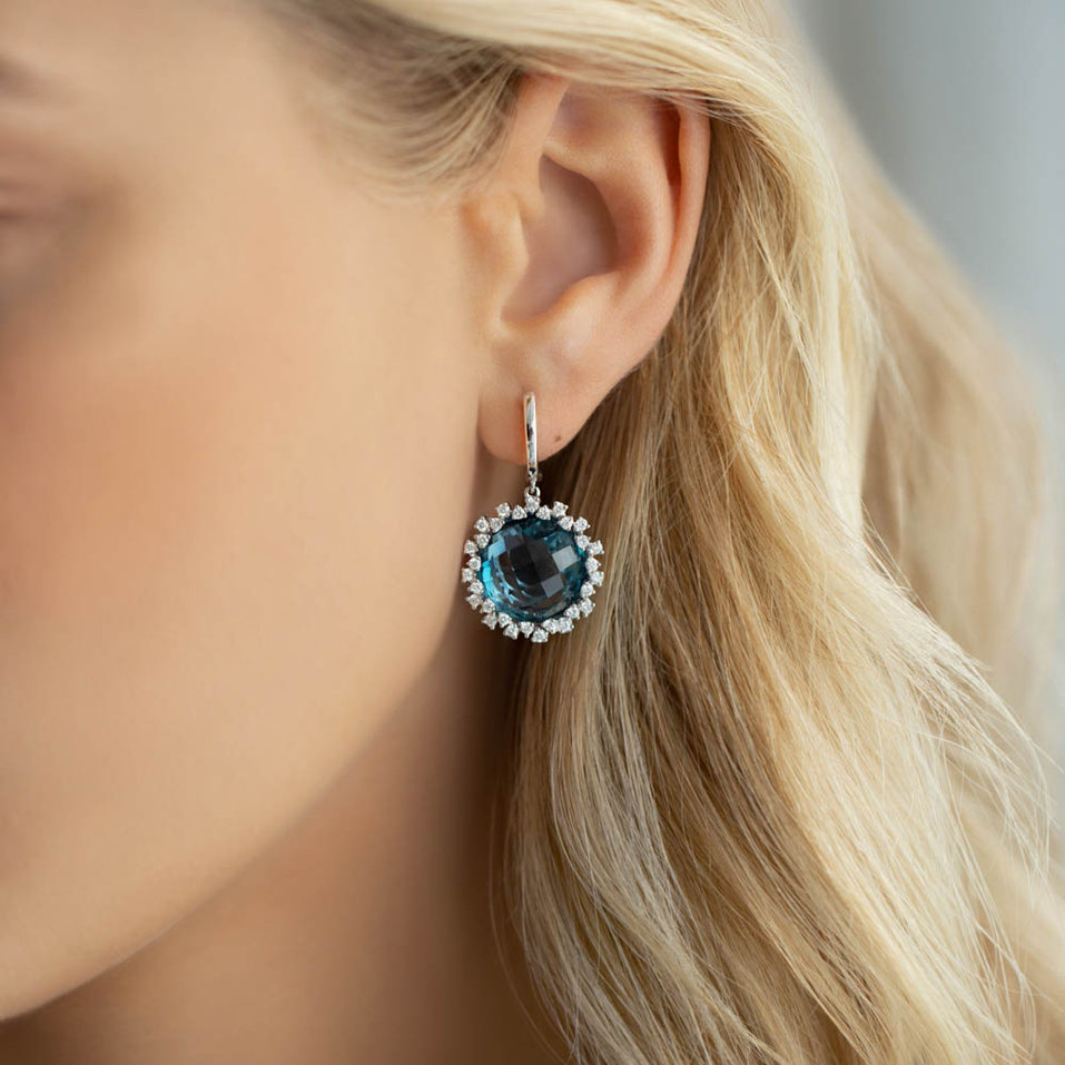 Náušnice s ametystom diamantmi Sally