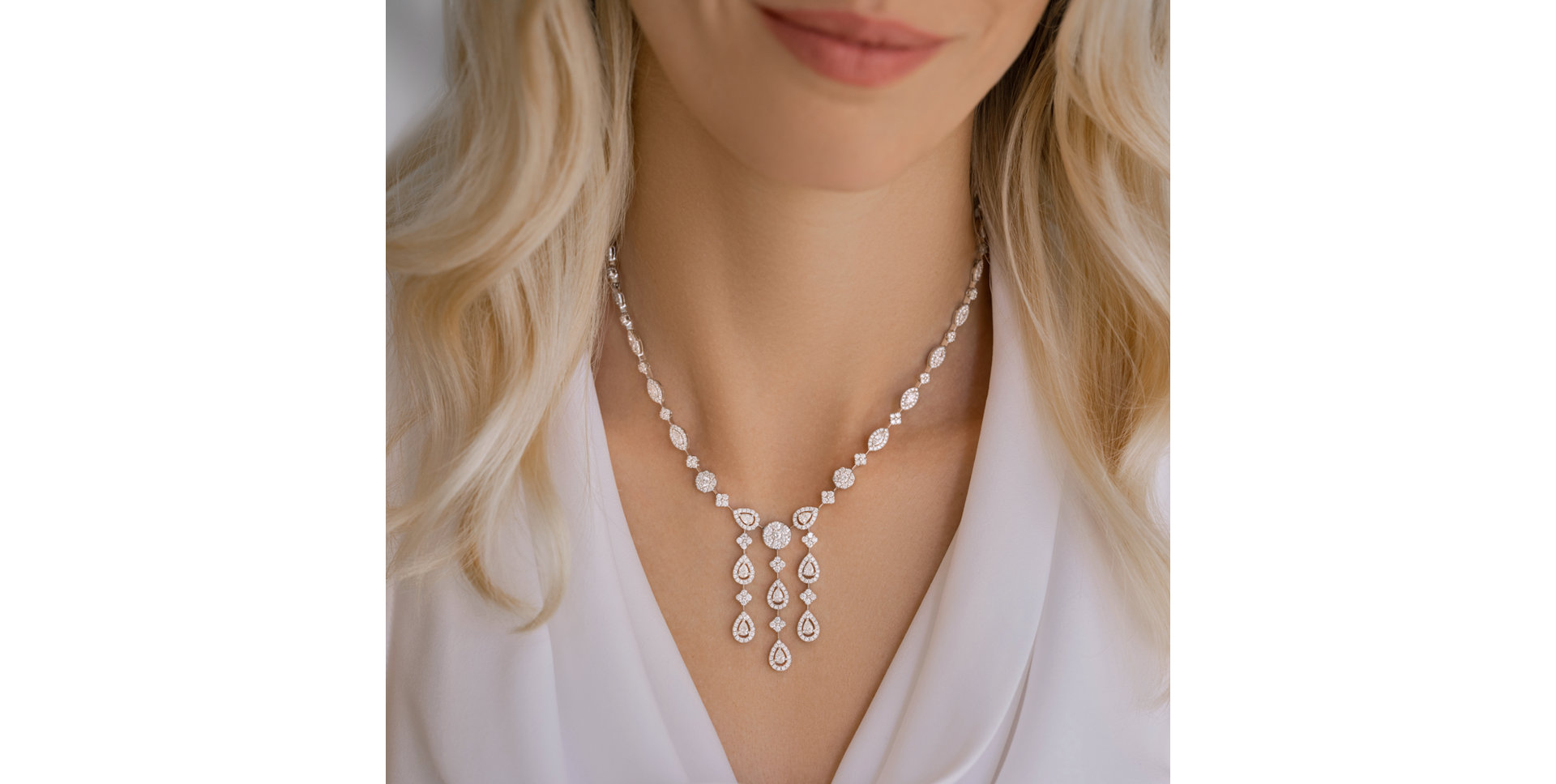 Náhrdelník s diamantmi charming morning dew