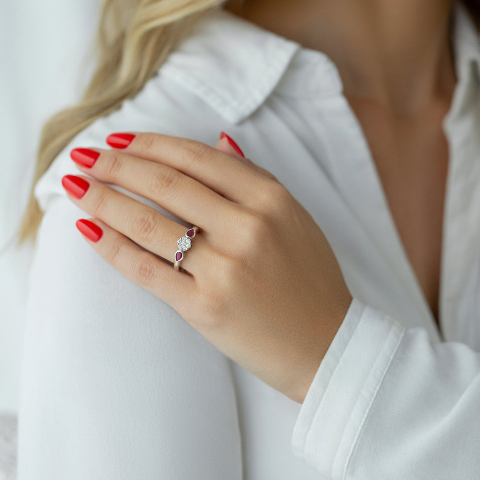 Prsteň s diamantmi a rubínmi Heaven Princess