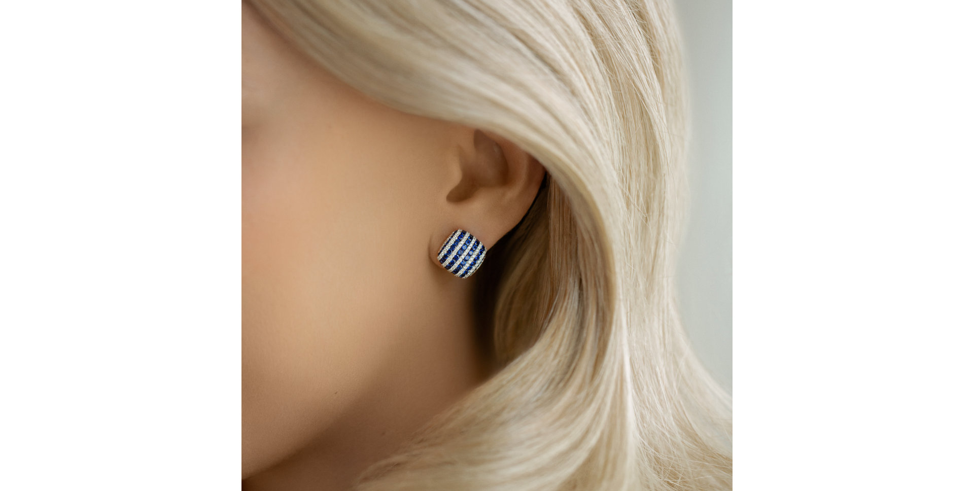 Náušnice s diamantmi a zafírmi Blue Delight