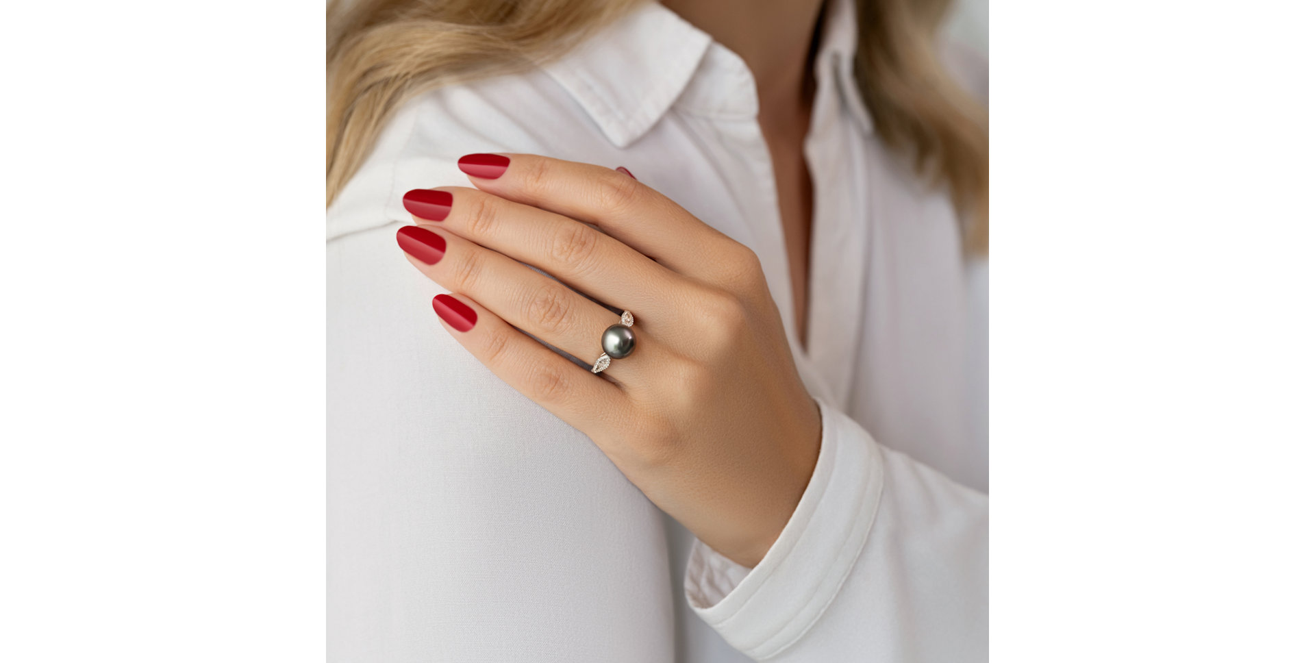 Prsteň s perlou a diamantmi Oceanic Legend