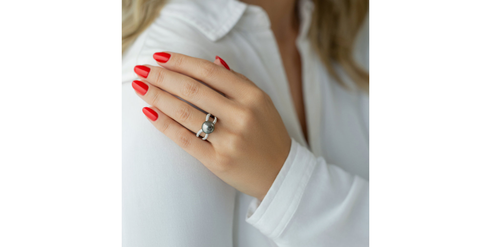 Prsteň s perlou a diamantmi Neptunian Shore