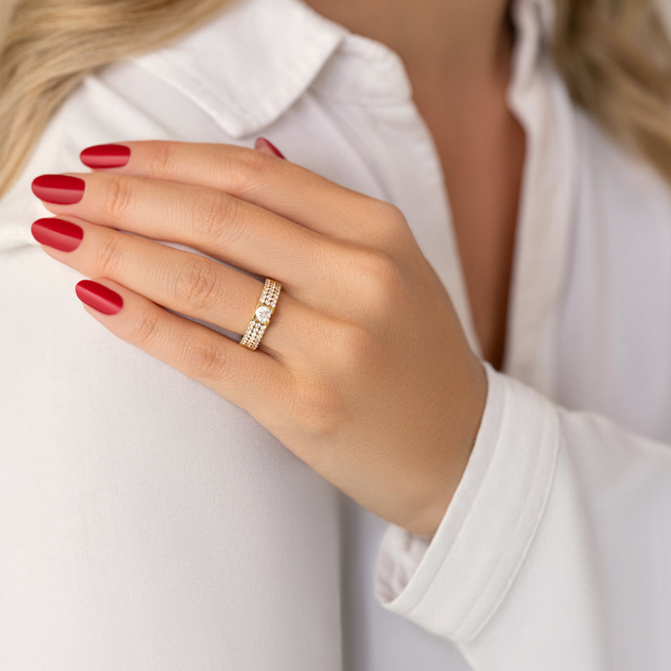 Prsteň s diamantmi Stellar Eclipse