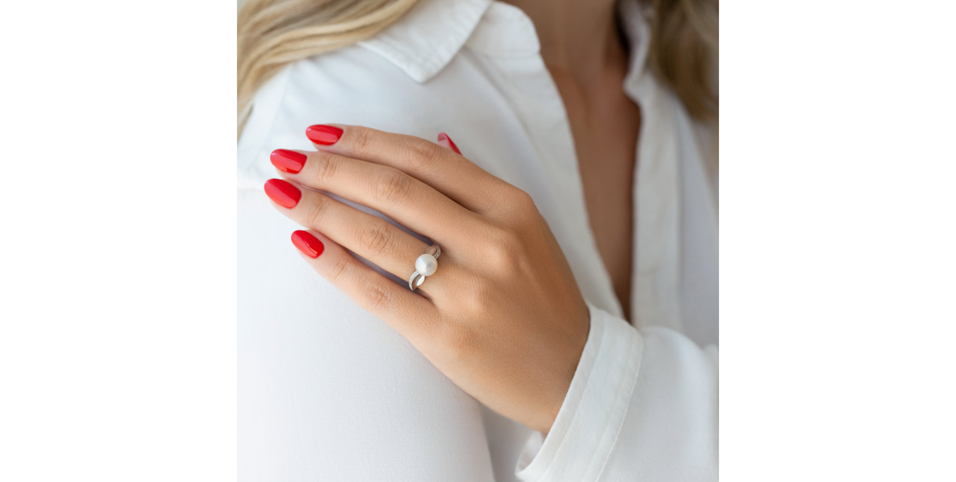 Prsteň s perlou a diamantmi Pacific Delight