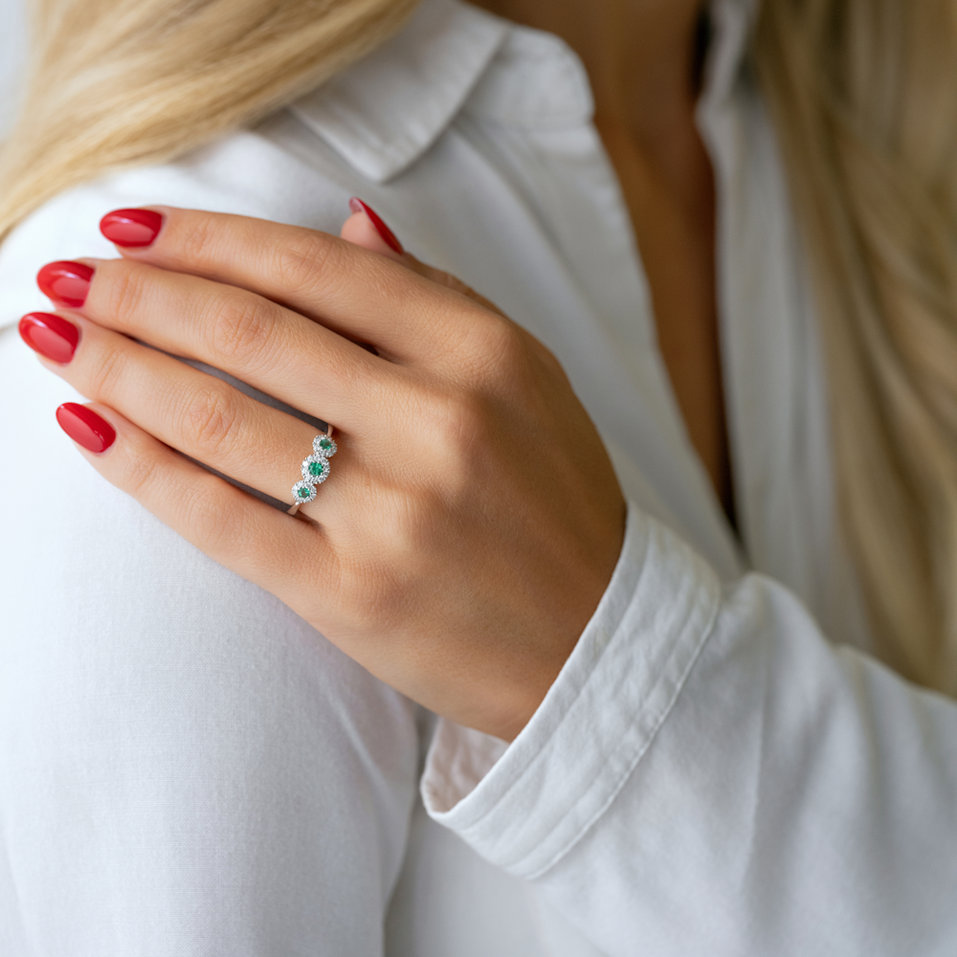 Prsteň s diamantmi a rubínmi Shannon