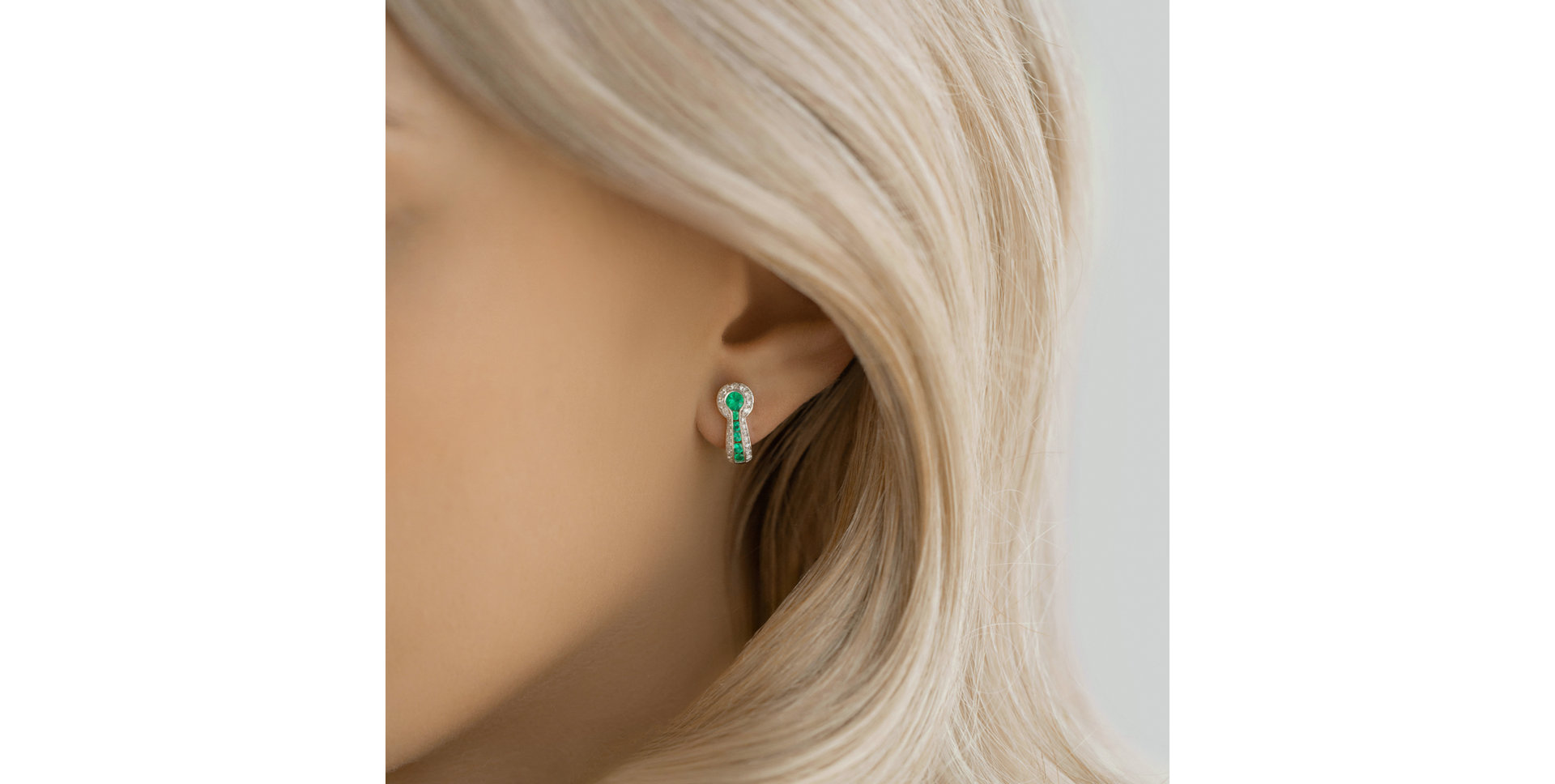 Náušnice s rubínom a diamantmi Kayden