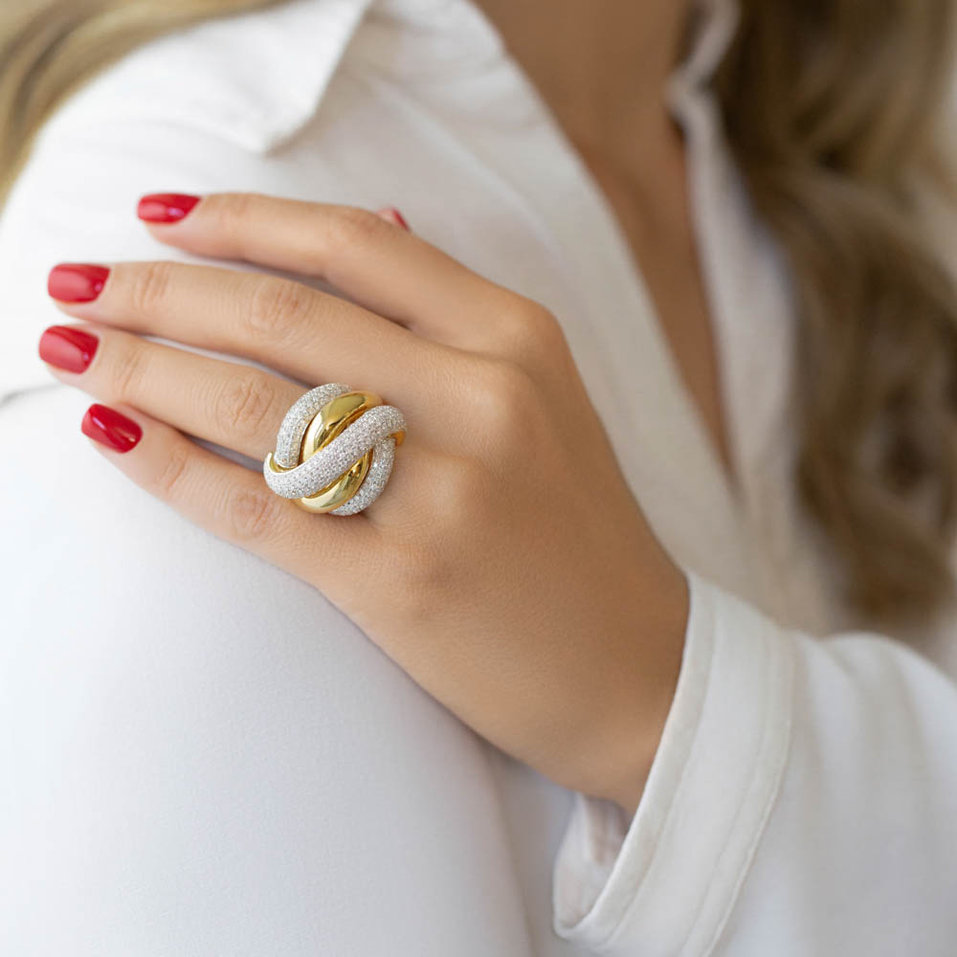 Prsteň s diamantmi Sun Snake