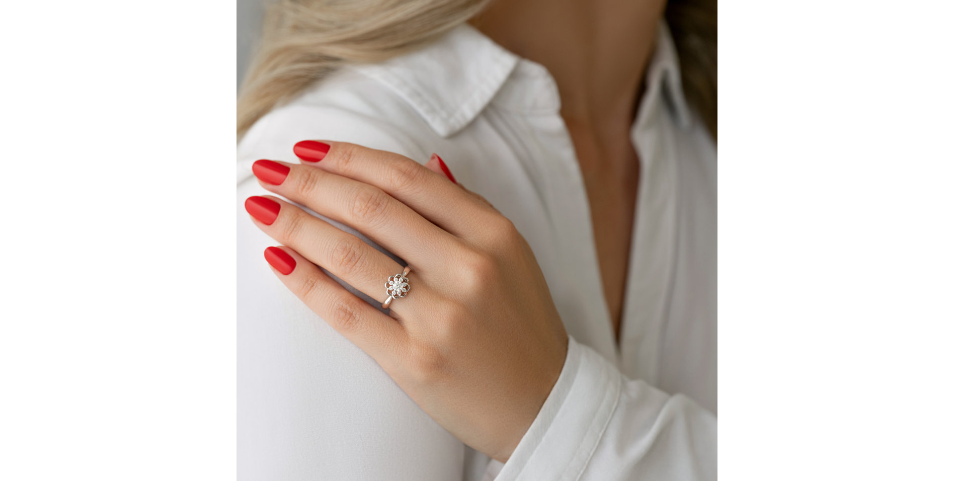 Prsteň s diamantmi Floral Dance