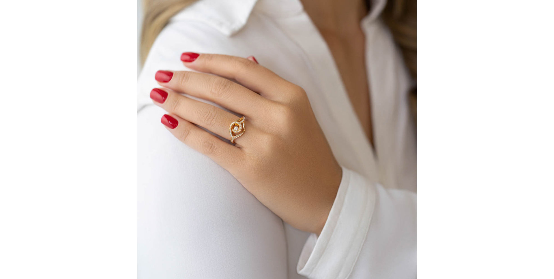 Prsteň s diamantmi Sunny Loop