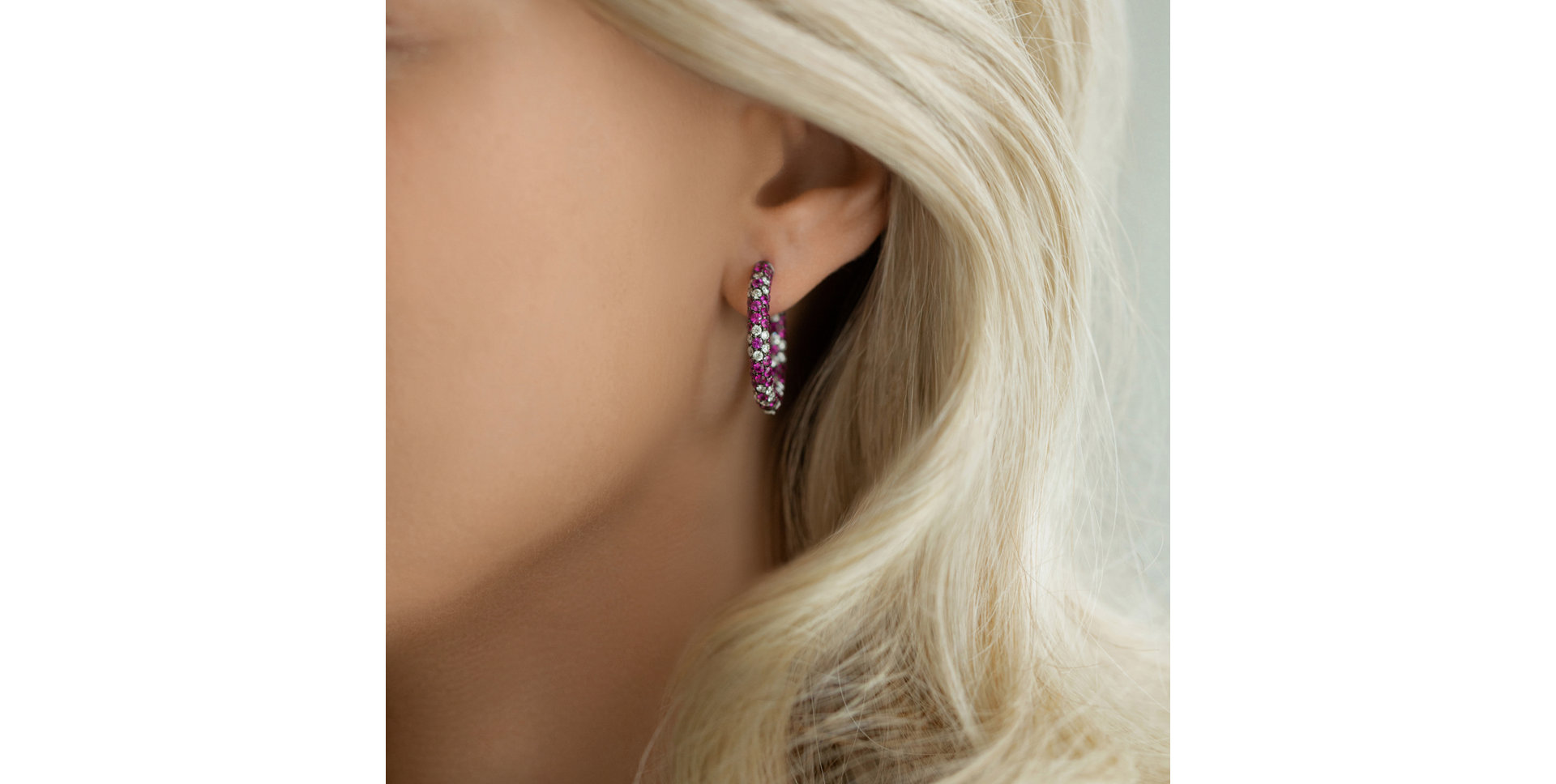 Náušnice s diamantmi a rubínmi My Galaxy