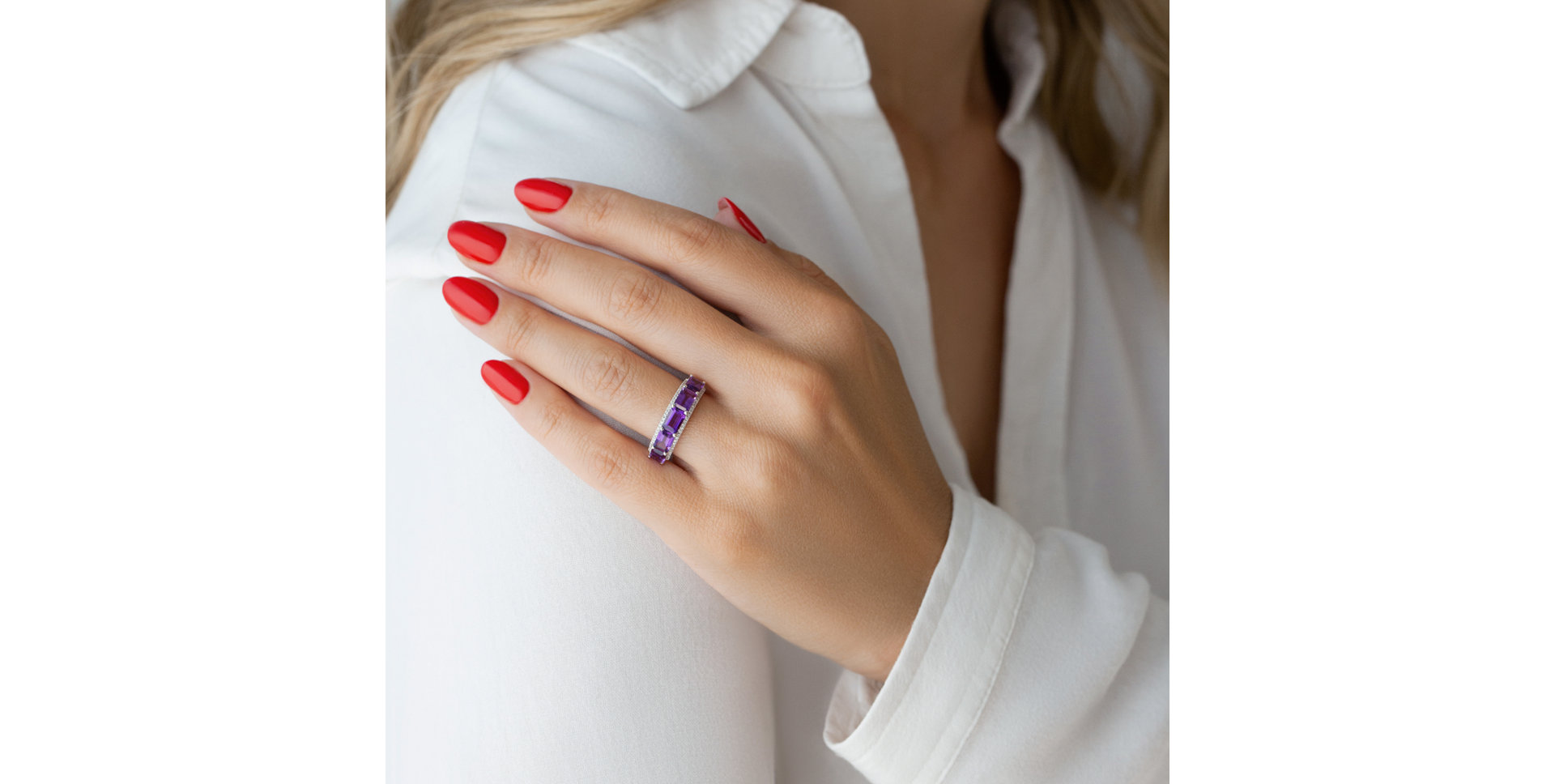 Prsteň s diamantmi a ametystmi Féroce