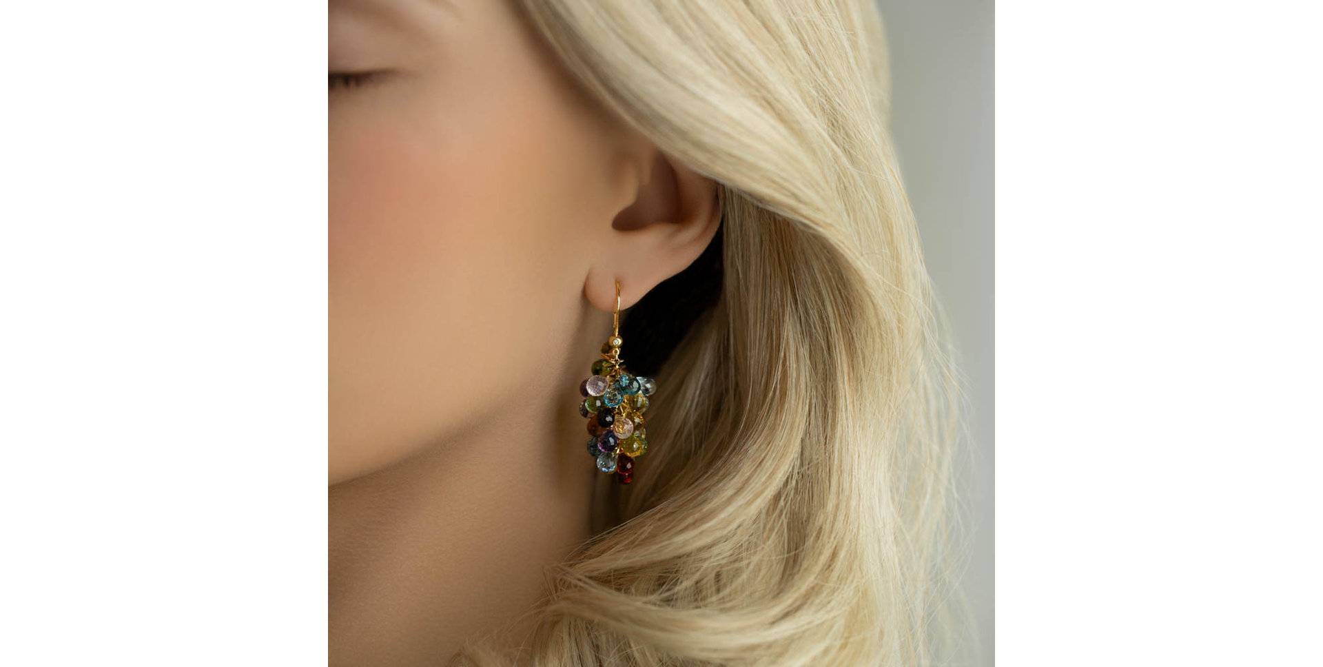 Náušnice s diamantom a drahokamami Padovesi