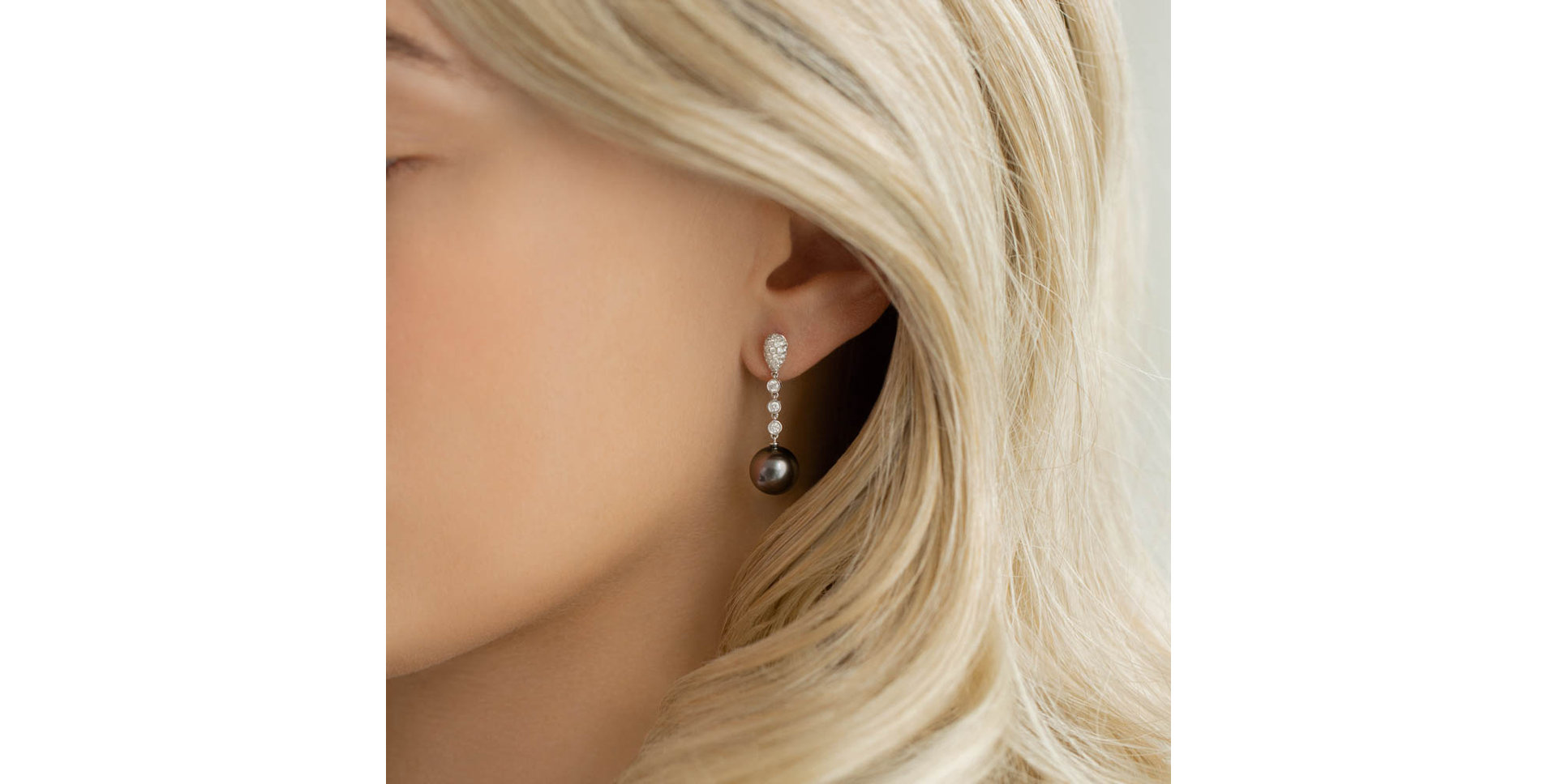 Náušnice s perlou a diamantmi Tanha