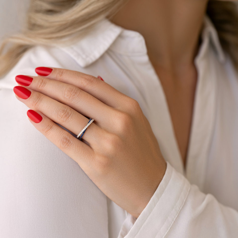 Prsteň s diamantmi a zafírmi Miliani