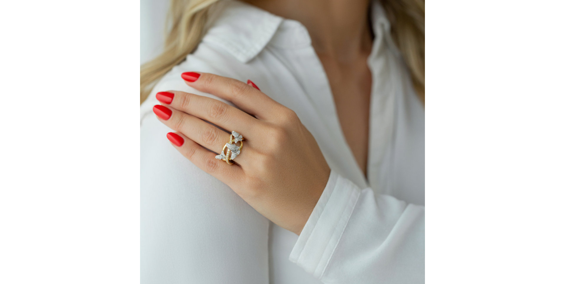 Prsteň s diamantmi Butterflies World