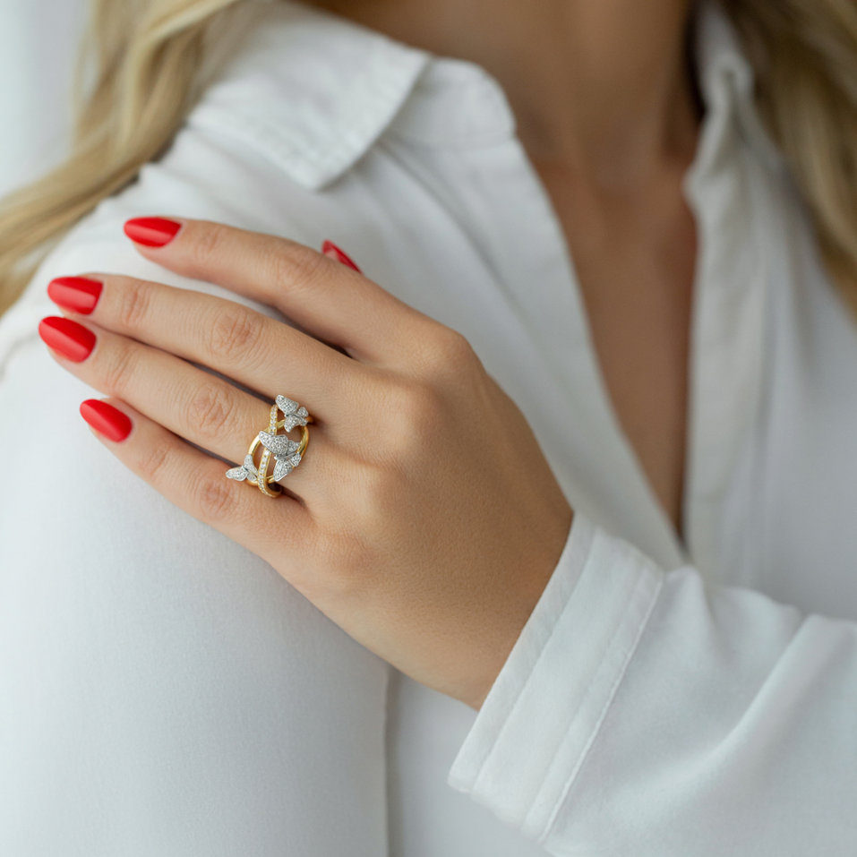 Prsteň s diamantmi Butterflies World