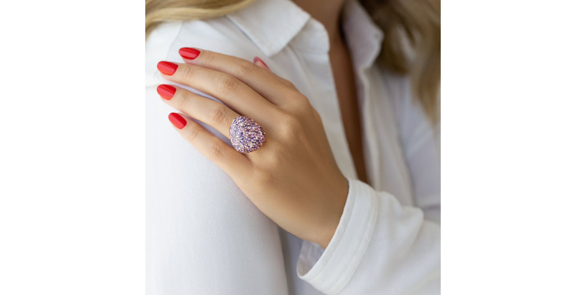 Prsteň s diamantmi a zafírmi Sky Passion