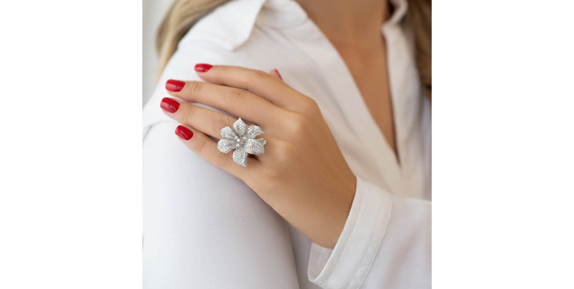 Prsteň s diamantmi Sky Flower