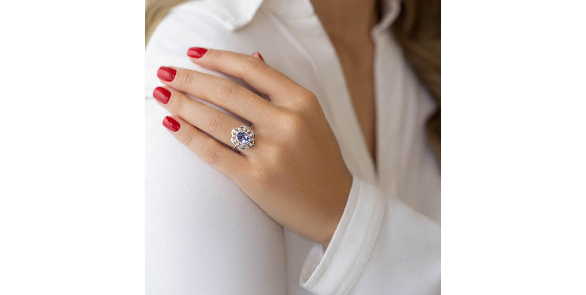 Prsteň s tanzanitom a diamantmi Grand Devotion