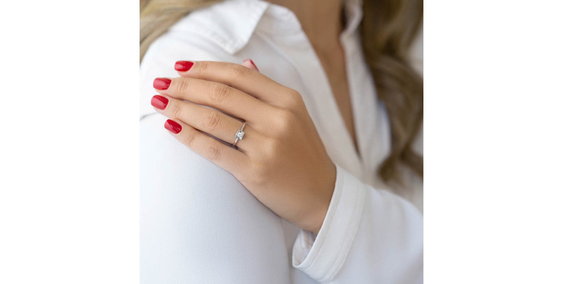 Prsteň s diamantom Minimalist Square