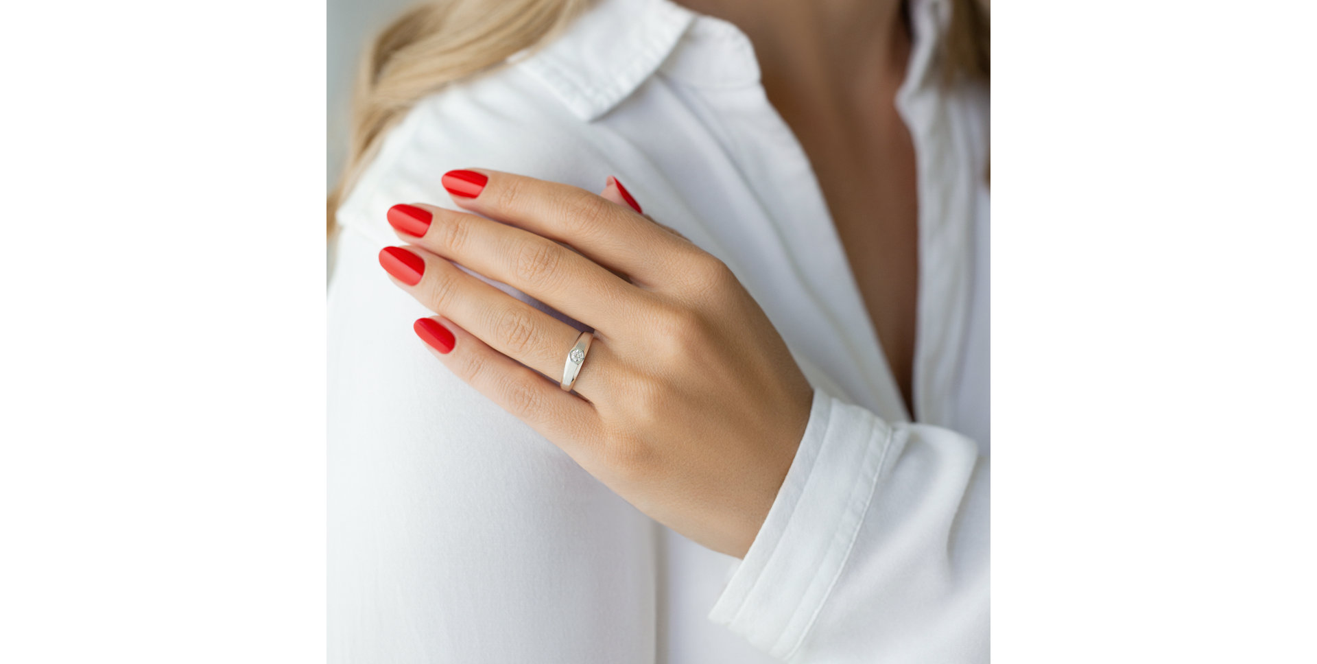 Prsteň s diamantom Hexagon