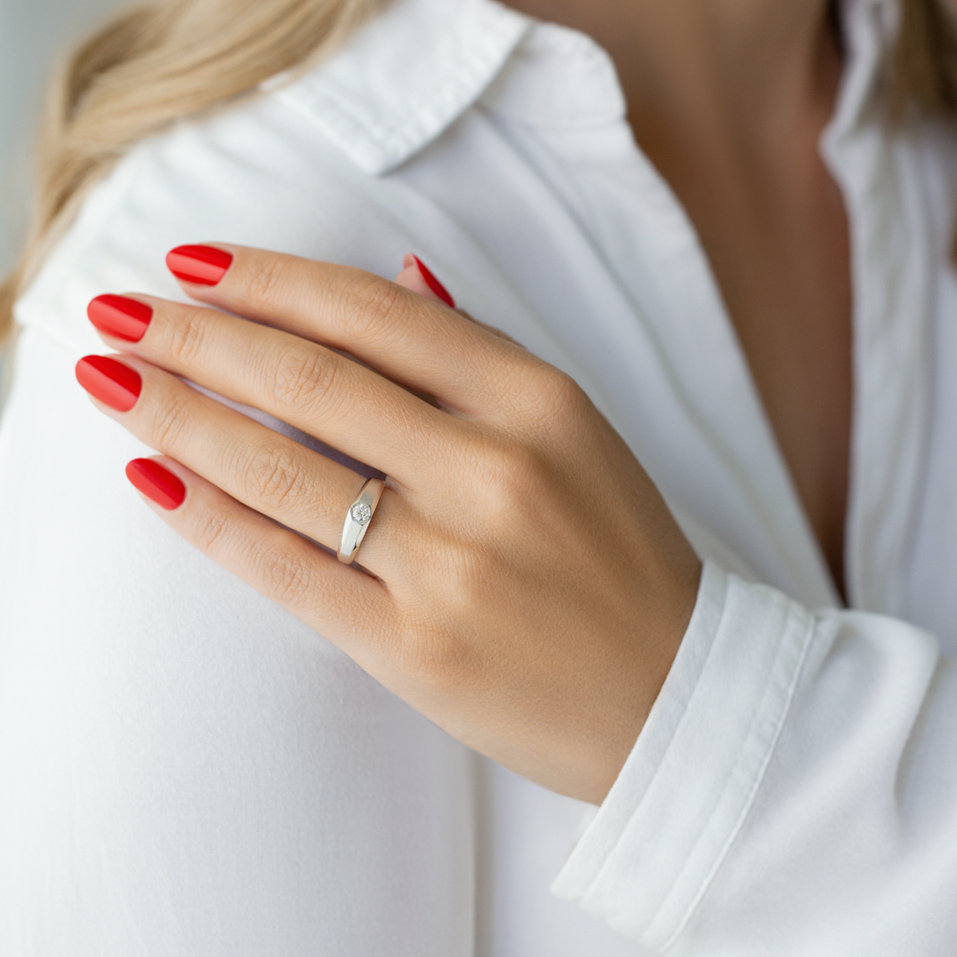 Prsteň s diamantom Hexagon