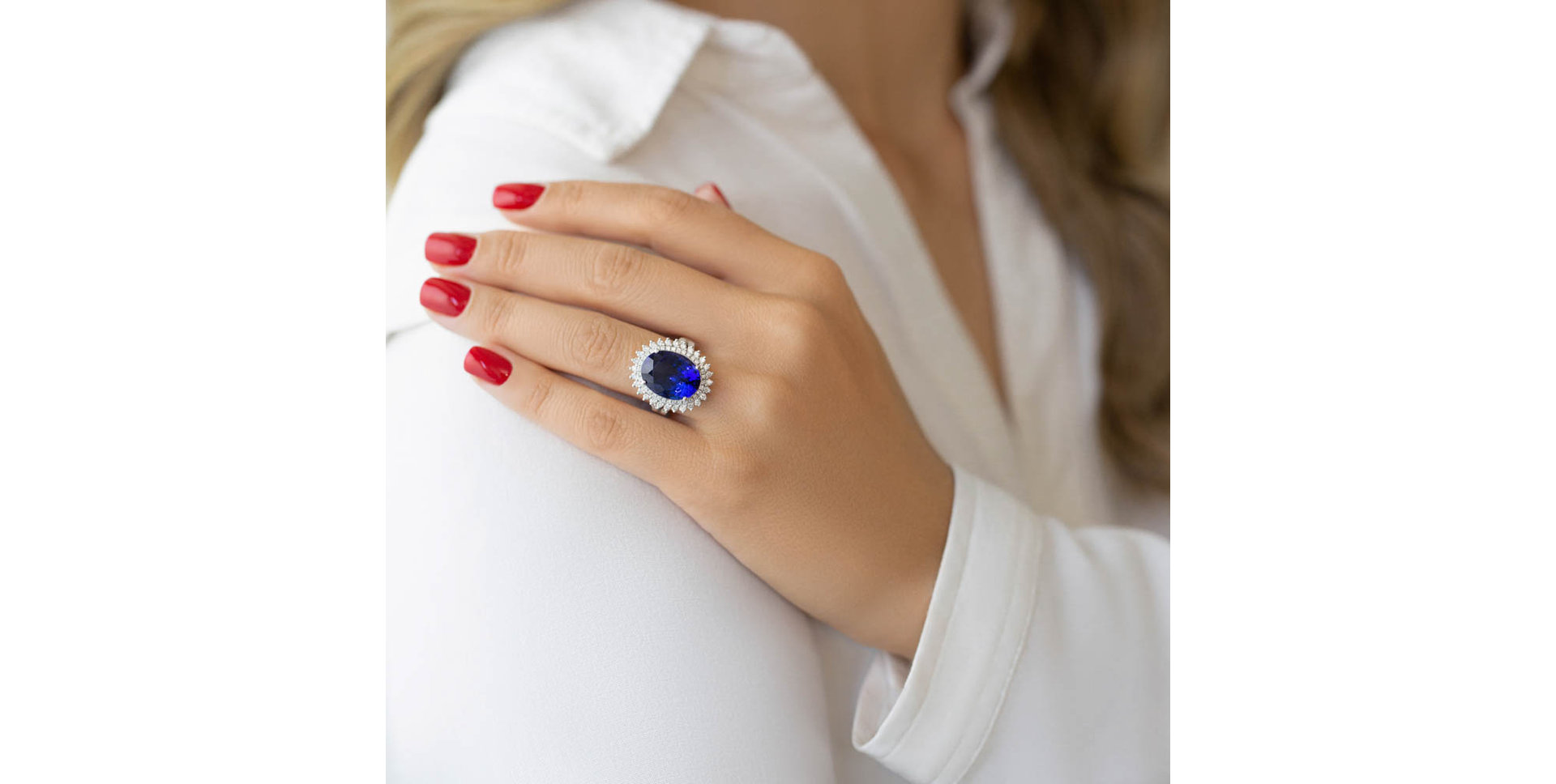 Prsteň s tanzanitom a diamantmi Ocean Glam