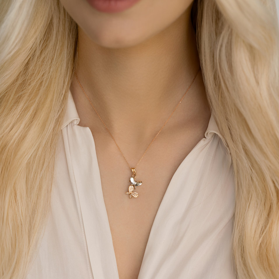 Přívěsok s diamantmi Butterfly Sin