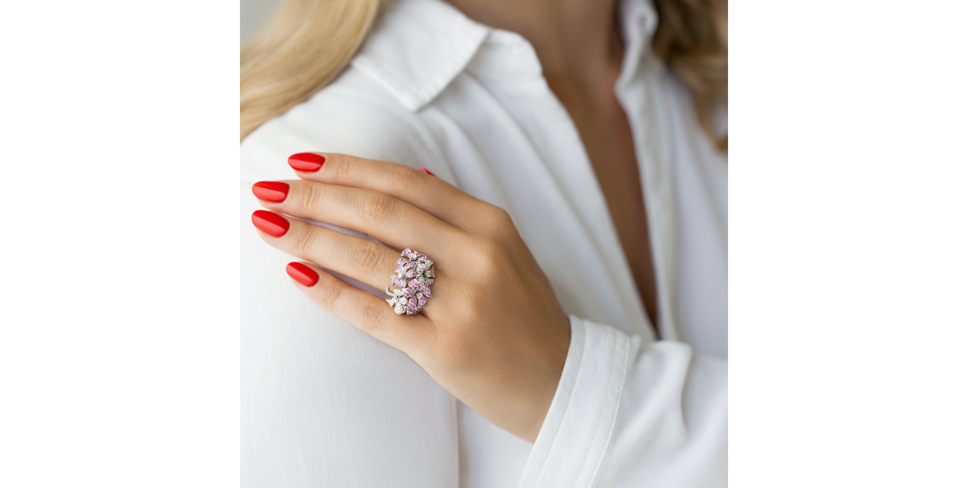 Prsteň s diamantmi a zafírmi Violet Desire