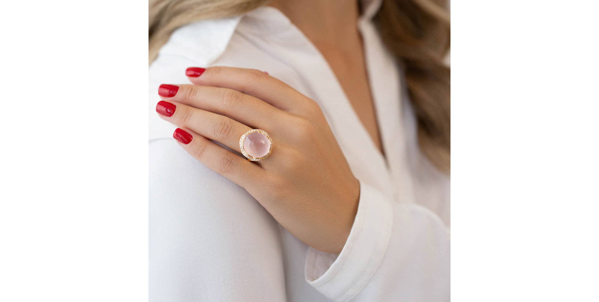 Prsteň s mesačným kameňom a diamantmi Dark Ocean