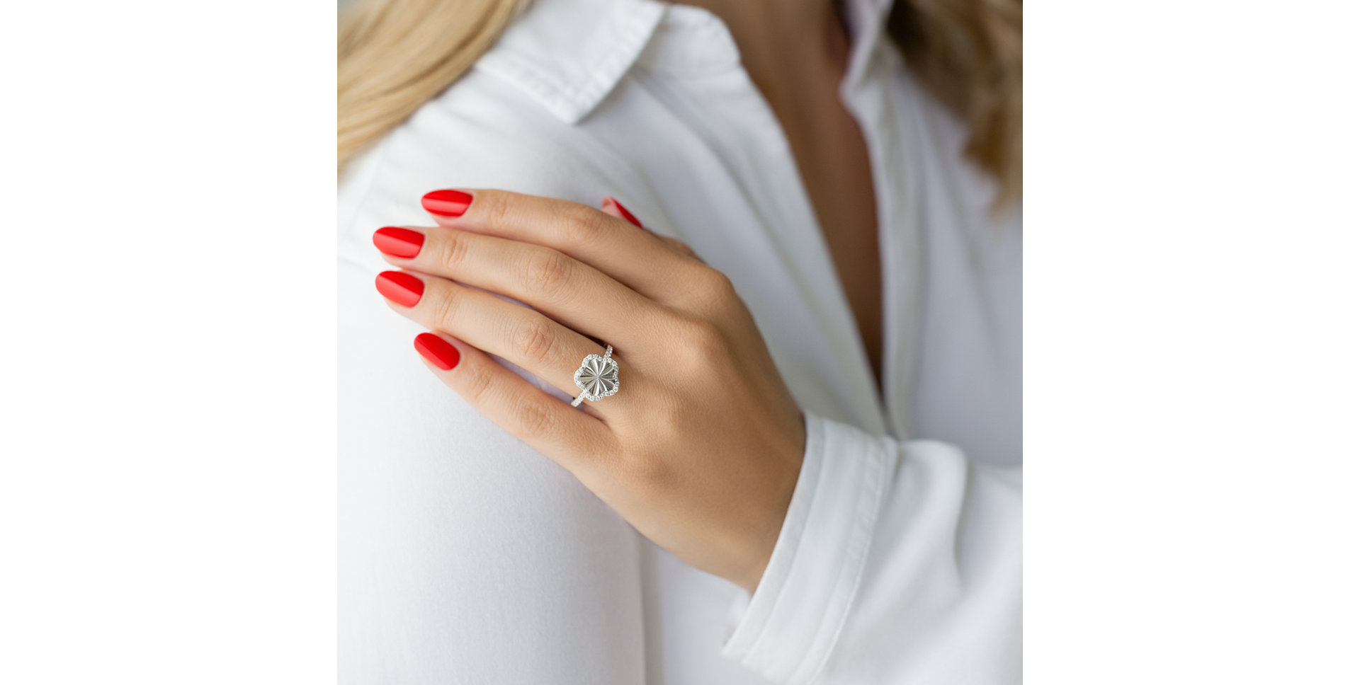 Prsteň s diamantmi Flower Geometry