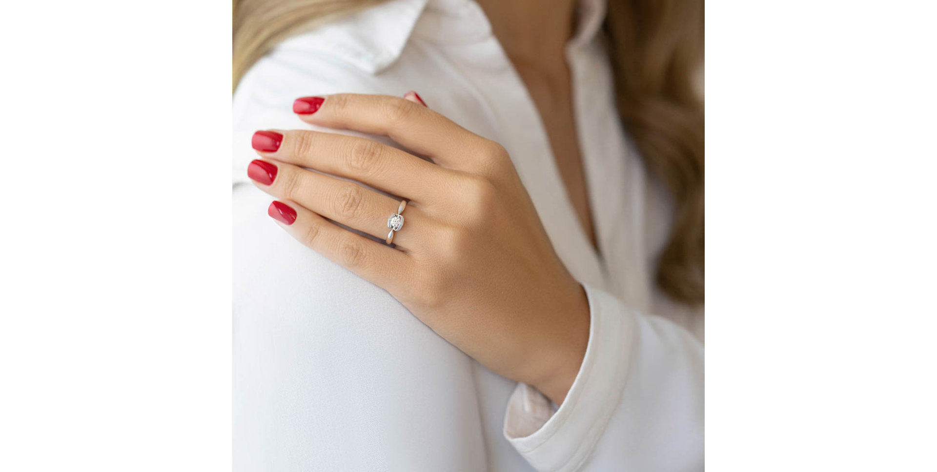 Prsteň s diamantom Cold Echoes