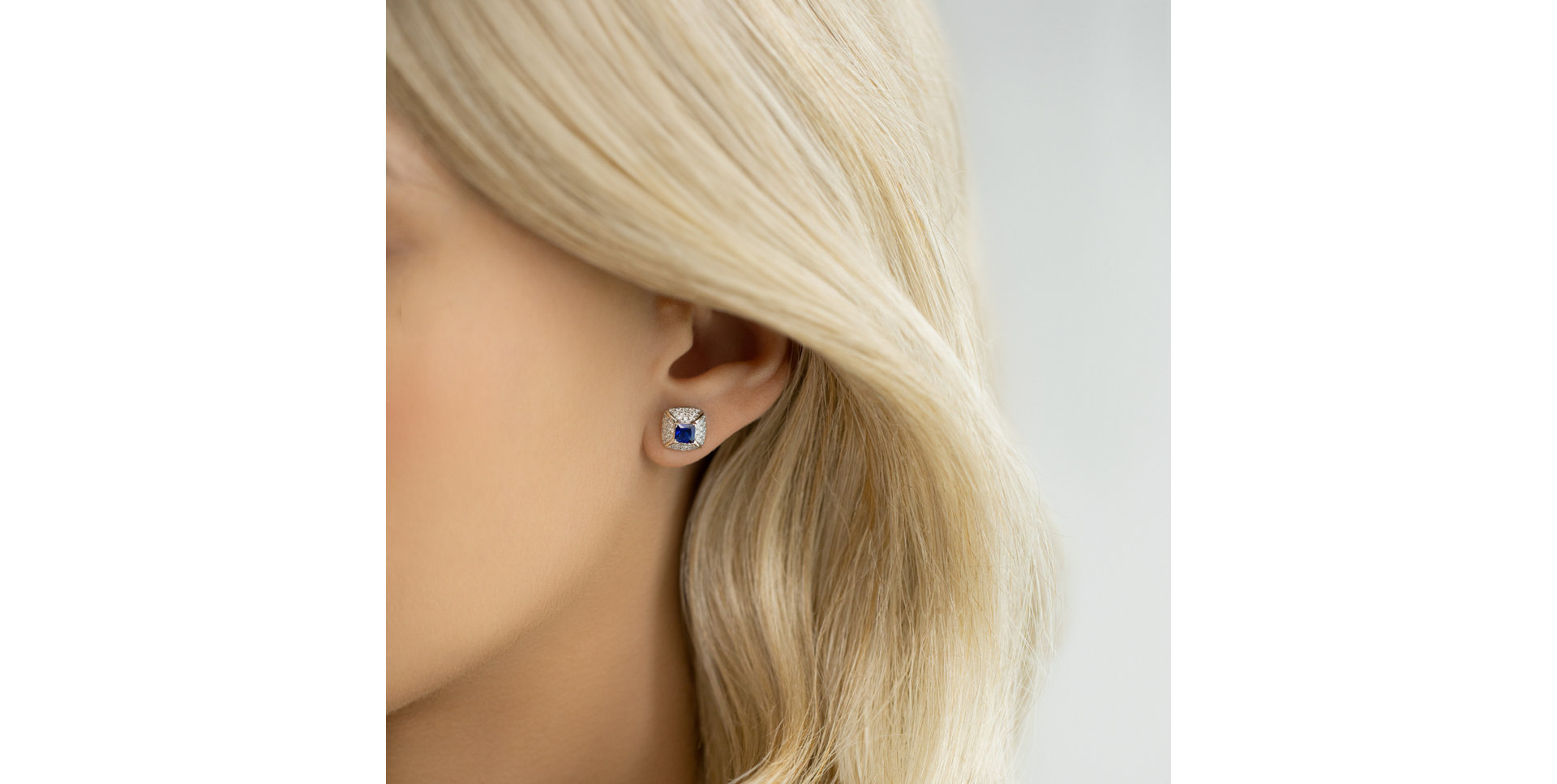 Náušnice so zafírom a diamantmi Princess Nathalie