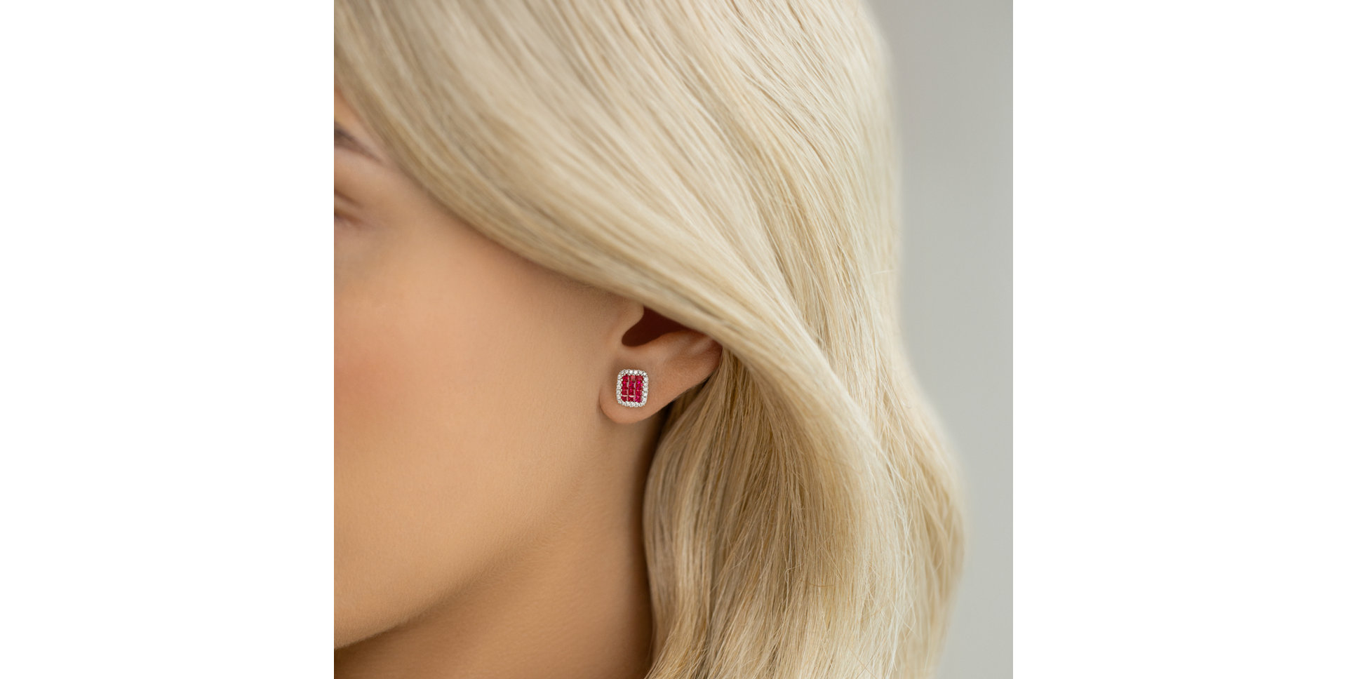 Náušnice s diamantmi a rubínmi Arenase