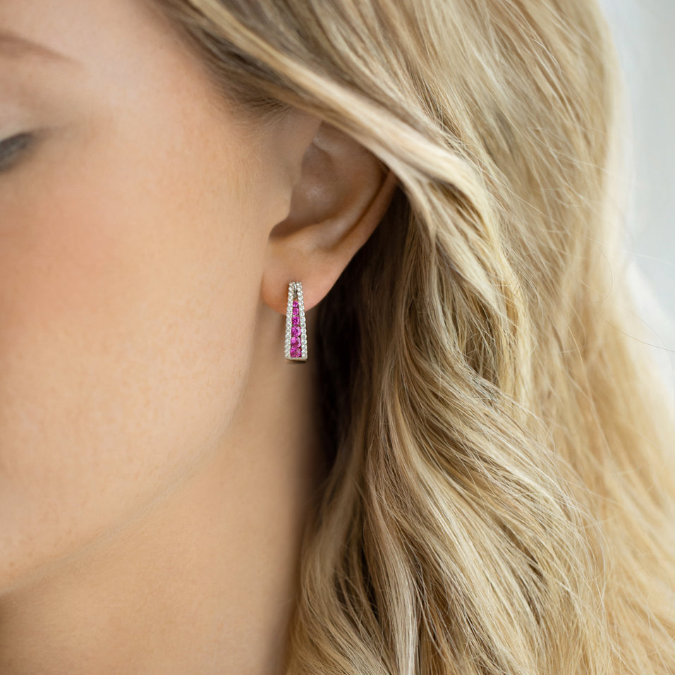 Náušnice s diamantmi a zafírmi Nanina