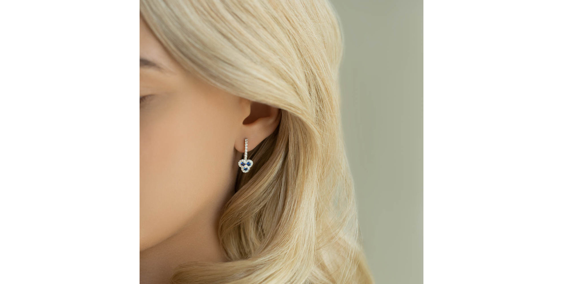 Náušnice s diamantmi a zafírmi Heavenly Kiss