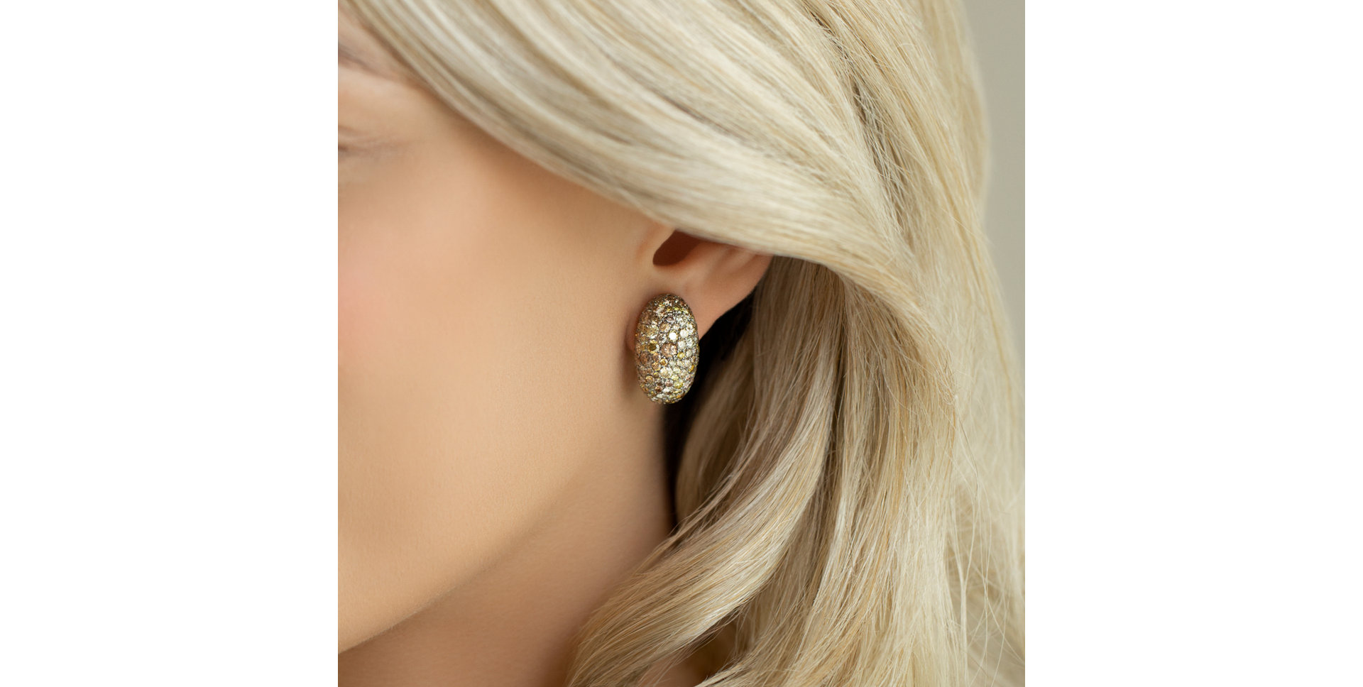 Náušnice s hnedými a zelenými diamantmi Effective Buttercup