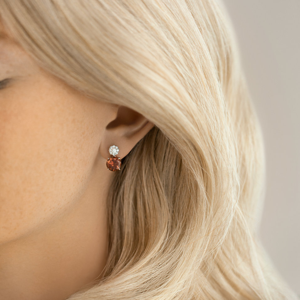 Náušnice s turmalínom a diamantmi Bloody Tears